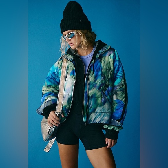 Free People Jackets & Blazers - NWT! FP Free People Movement Pippa Printed Packable Puffer Jacket Sz Small